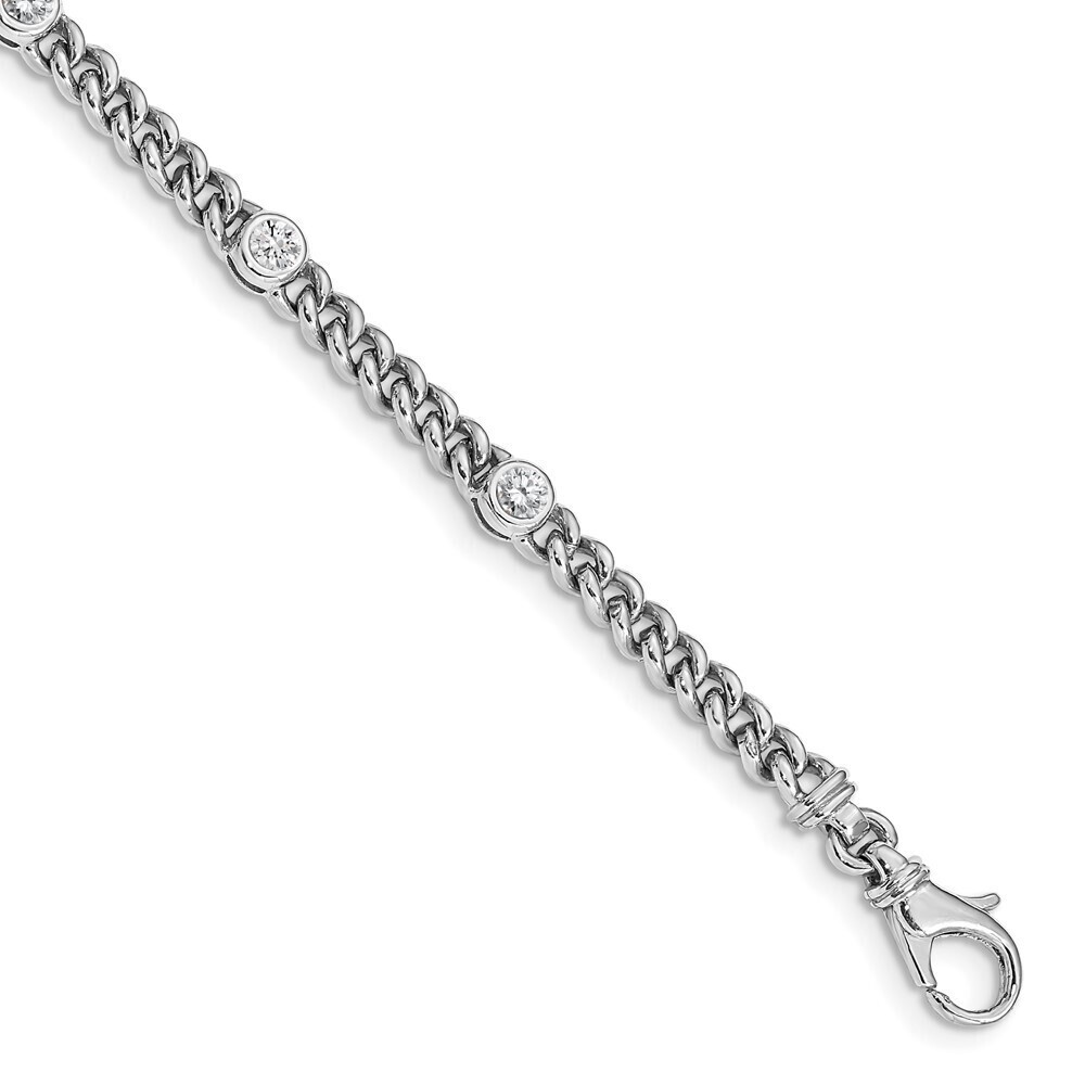 Kazi Luxury 14k White Gold Fancy Diamond Bracelet Mounting